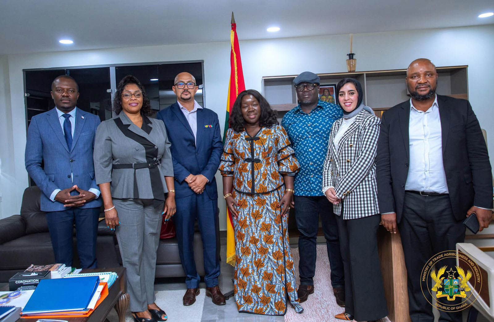 Rodney Cloete and the PAP delegation meeting Ghana's trade minister