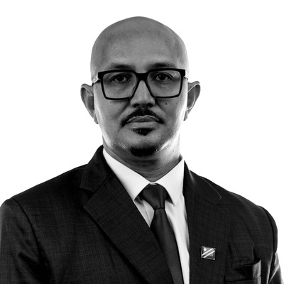 Official portrait of Hon. Rodney Cloete, black and white