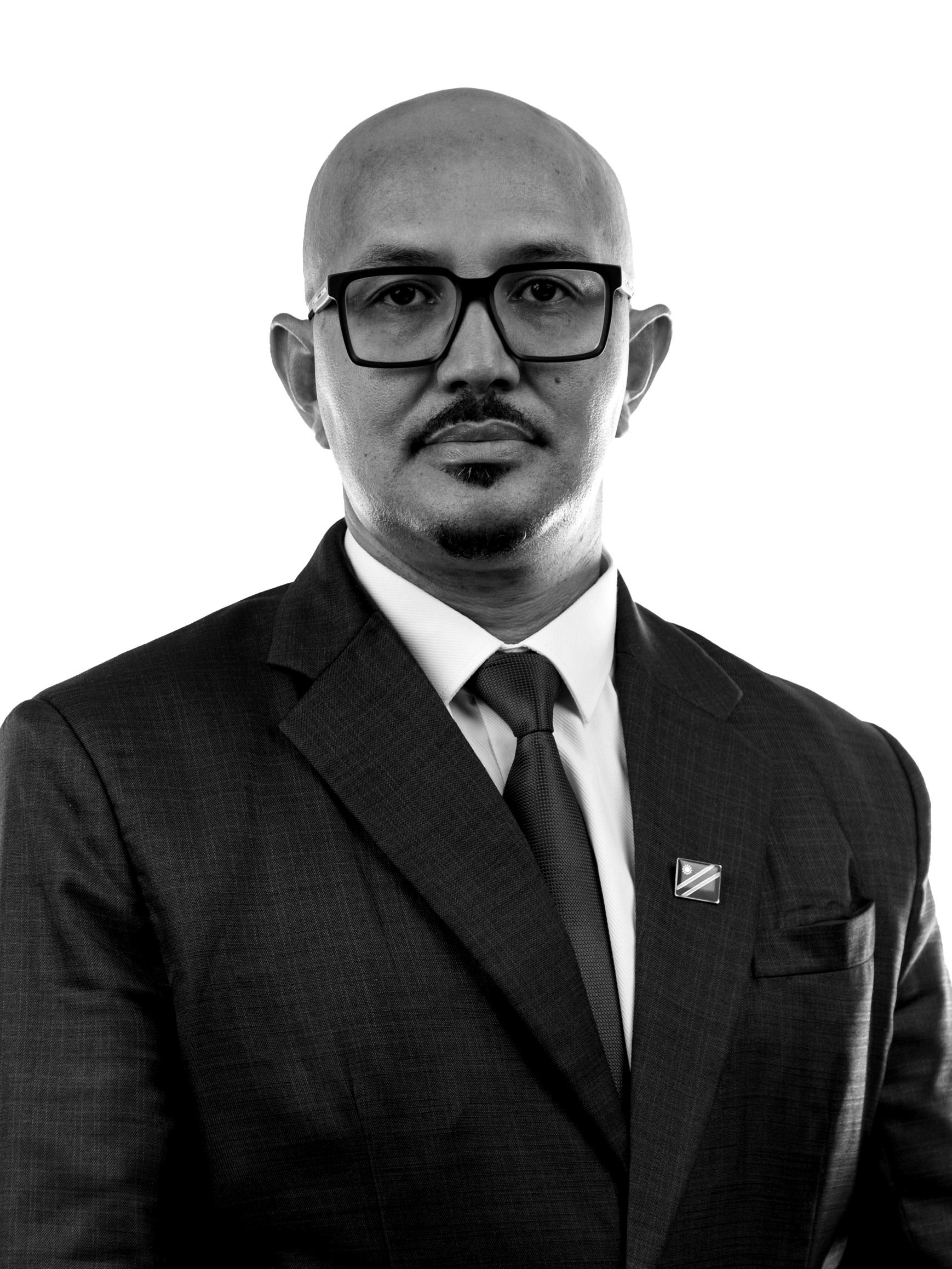 Hon. Rodney Cloete, MP. Official National Assembly portrait (black and white). Shadow Minister of International Relations and Trade, former Chief Whip of the IPC