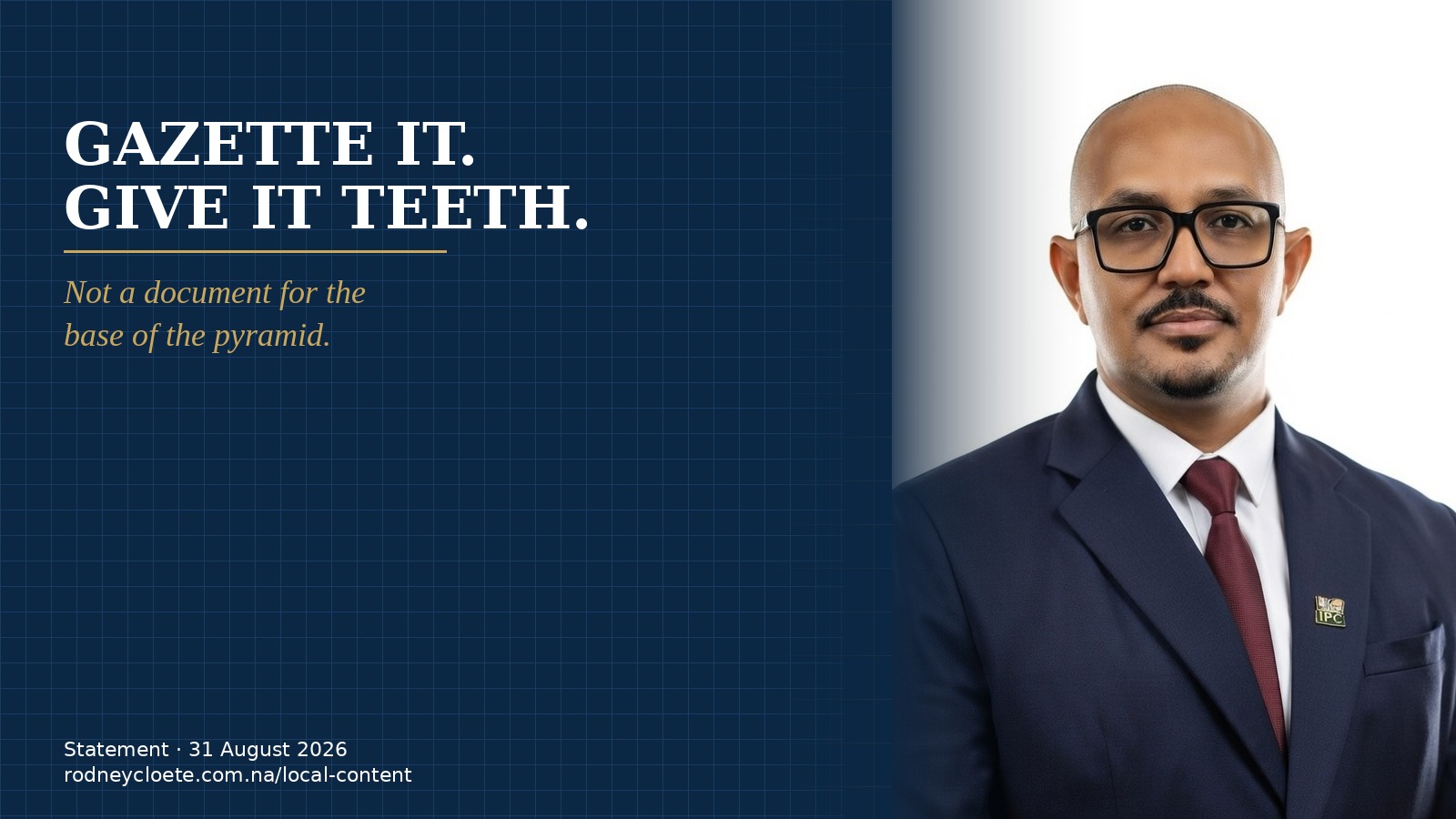 Gazette It. Give It Teeth. 31 August 2026